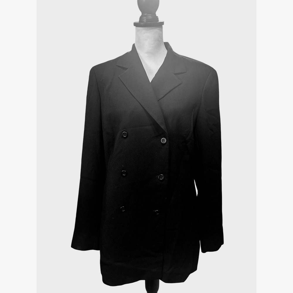 Liz Claiborne Collection Black Double Breasted Blazer Women Size 12 lightweight - Picture 2 of 14